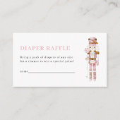 Pastel Pink Nutcracker Diaper Raffle Card Begleitkarte (Vorderseite)