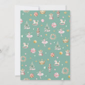 Pastel Pink Nutcracker Land der Süßigkeiten Geburt Einladung (Rückseite)