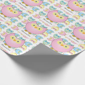 Pastel Pink Owl Baby Dusche Thema Geschenkpapier (Ecke)