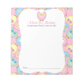 Pastel Pink Owl Babydusche - Ratschläge Notizblock (Vorderseite)
