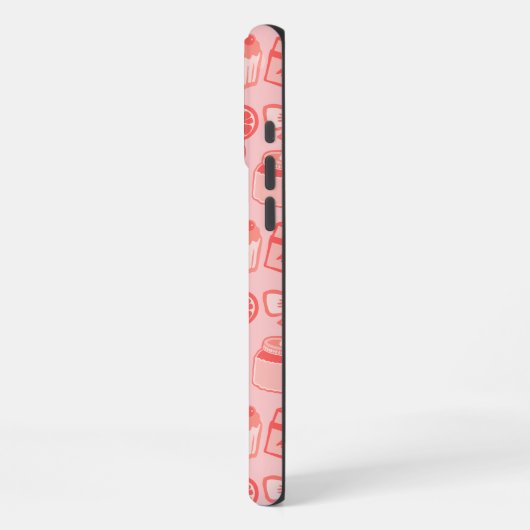 Pastel Pink Party Pattern iPhone Hülle (Linke Seite)