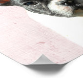 Pastel Pink Peekaboo Boston Terrier Puppy Kinderzi Poster (Ecke)