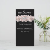 Pastel Pink Peony-Wedding Rings-Wedding Programm- (Stehend Vorderseite)