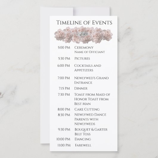 Pastel Pink Peony-Wedding Rings-Wedding Programm- (Rückseite)