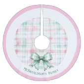 Pastel Pink Personalisiert Name Weihnachten Polyester Weihnachtsbaumdecke (Vorderseite)