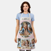 Pastel Pink Photo Collage Personalized Kitchen Schürze (Getragen)