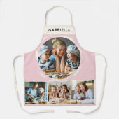 Pastel Pink Photo Collage Personalized Kitchen Schürze (Vorderseite)