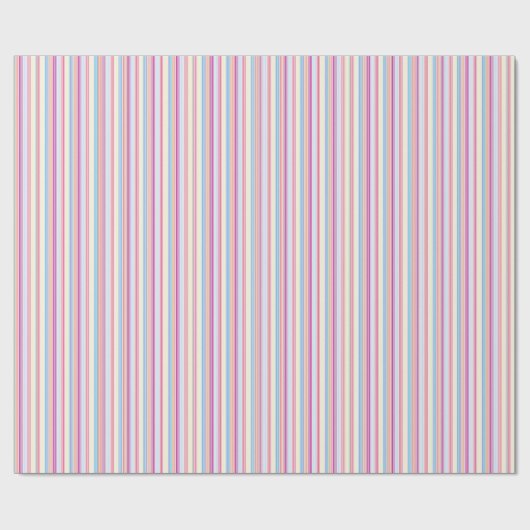 Pastel Pink Pinstriped Stripes Geschenkpapier (Flach)