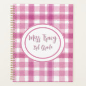 Pastel Pink Plaid Custom Planer (Vorderseite)