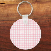 Pastel Pink Plaid – Soft Aesthetic Seamless Schlüsselanhänger (Vorderseite)