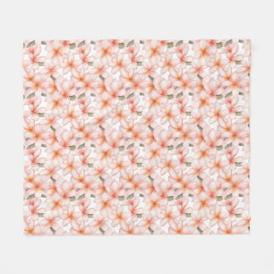 Pastel Pink Plumeria Frangipani Gemustert Fleecedecke
