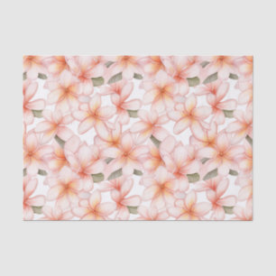 Pastel Pink Plumeria Frangipani Gemustert Seidenpapier
