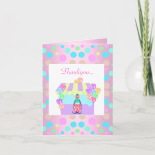 PASTEL PINK POLKA DOT CIRCUS DANK IHRER KARTE