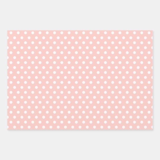Pastel Pink Polka Dot Wrapping Paper Sheets Geschenkpapier Set (Vorderseite)