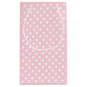 Pastel  Pink  Polka  dots  Gift Bag Kleine Geschenktüte (Rückseite)
