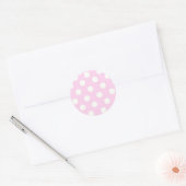 Pastel Pink Polka Dots Runder Aufkleber (Umschlag)