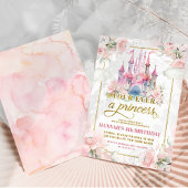 Pastel Pink Princess Royal Castle 4. Geburtstag Einladung