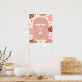 Pastel Pink Pumpkin Erster Geburtstag Custom SIgn Poster (Küche)