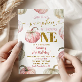 Pastel Pink Pumpkin macht einen Geburtstag Einladung