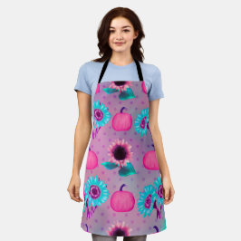 PASTEL PINK PUMPKINS & AQUA MUMS BLUME SCHÜRZE