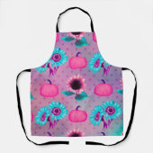 PASTEL PINK PUMPKINS & AQUA MUMS BLUME SCHÜRZE (Vorderseite)