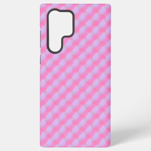 Pastel Pink Purple Gingham Check Phone Case Samsung Galaxy Hülle (Rückseite)