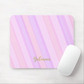 Pastel Pink Purple Striped Cute Girly Design Mousepad (Mit Mouse)