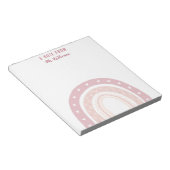 Pastel Pink Rainbow Boho Notizblock (angewinkelt)