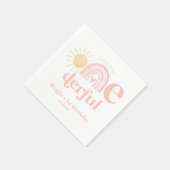 Pastel Pink Rainbow Little Miss ONEderful Birthday Serviette (Ecke)