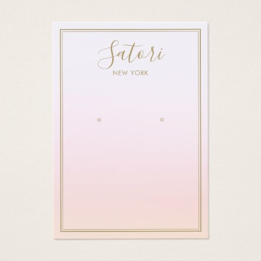 Pastel Pink Rainbow Ombre Script Earring Display (Vorderseite)
