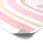 Pastel Pink Rainbow Sun 1. Geburtstag Begrüßungsze Poster (Ecke)