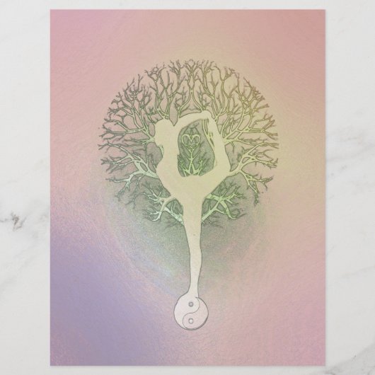 Pastel Pink Rainbow Yoga Tree Flyer (Vorne)