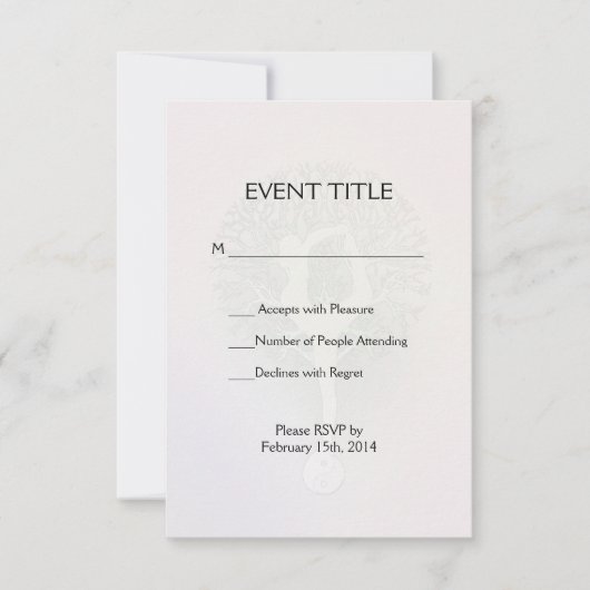 Pastel Pink Rainbow Yoga Tree RSVP Karte (Vorderseite)