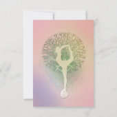 Pastel Pink Rainbow Yoga Tree RSVP Karte (Rückseite)