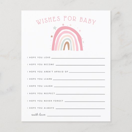 Pastel Pink Regenbogendusche Wünsche für Kinderkar (Vorderseite)