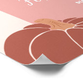 Pastel Pink Retro Pumpkin Erster Geburtstag Willko Poster (Ecke)