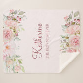 Pastel Pink Rose Blume Florenz Beste Mama jemals Sherpadecke (Vorderseite (Horizontal))