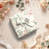 Pastel Pink Rose Bridal Floral Geschenkpapier