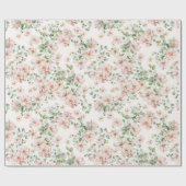 Pastel Pink Rose Bridal Floral Geschenkpapier (Flach)
