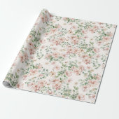 Pastel Pink Rose Bridal Floral Geschenkpapier (Ungerollt)