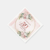 Pastel Pink Rose Gold Blush Flowers 50th Birthday Serviette (Ecke)