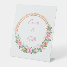 Pastel Pink Roses & Baby’s Breath Cards & Gifts Sockelschild
