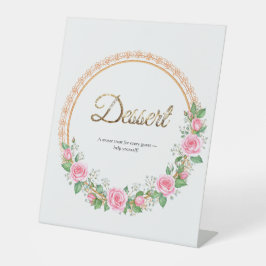 Pastel Pink Roses & Baby’s Breath Desert Bar Sockelschild