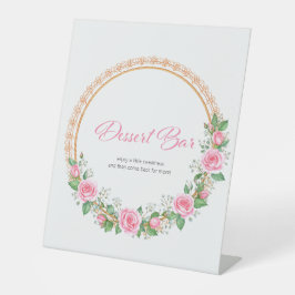 Pastel Pink Roses & Baby’s Breath Desert Bar Sockelschild