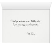 Pastel Pink Roses Monogram Wedding Danke FOTO (Innenansicht Horizontal (Unten))