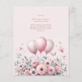 Pastel Pink Roses Ribbons Babydusche Elegant Soft (Rückseite)