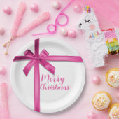Pastel Pink Satin Ribbon Bow Geburtstagsparty Pappteller (Party)
