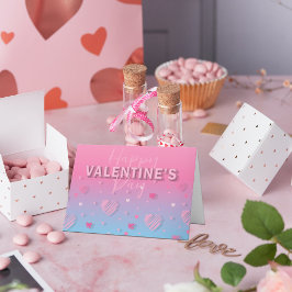 Pastel Pink Scribble Hearts Happy Valentinstag Feiertagskarte