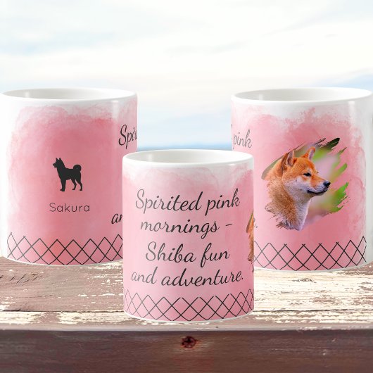 Pastel Pink Shiba Inu Mug – Custom Photo & Name Kaffeetasse