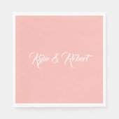 Pastel Pink Simple Wedding Serviette (Vorderseite)